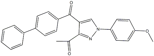 1-[4-([1,1'-biphenyl]-4-ylcarbonyl)-1-(4-methoxyphenyl)-1H-pyrazol-3-yl]ethanone 结构式