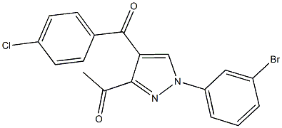 1-[1-(3-bromophenyl)-4-(4-chlorobenzoyl)-1H-pyrazol-3-yl]ethanone 结构式