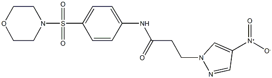 3-{4-nitro-1H-pyrazol-1-yl}-N-[4-(4-morpholinylsulfonyl)phenyl]propanamide 结构式