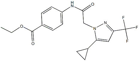 ethyl 4-({[5-cyclopropyl-3-(trifluoromethyl)-1H-pyrazol-1-yl]acetyl}amino)benzoate 结构式