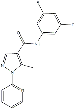 N-(3,5-difluorophenyl)-5-methyl-1-(2-pyridinyl)-1H-pyrazole-4-carboxamide 结构式