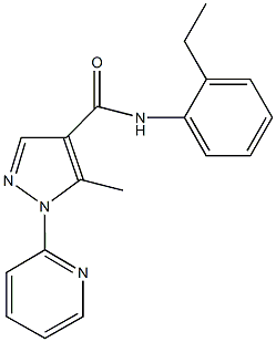 N-(2-ethylphenyl)-5-methyl-1-(2-pyridinyl)-1H-pyrazole-4-carboxamide 结构式