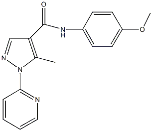 N-(4-methoxyphenyl)-5-methyl-1-(2-pyridinyl)-1H-pyrazole-4-carboxamide 结构式