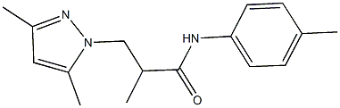 3-(3,5-dimethyl-1H-pyrazol-1-yl)-2-methyl-N-(4-methylphenyl)propanamide 结构式