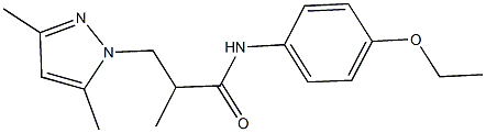 3-(3,5-dimethyl-1H-pyrazol-1-yl)-N-(4-ethoxyphenyl)-2-methylpropanamide 结构式