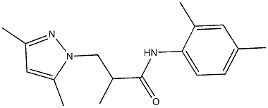 N-(2,4-dimethylphenyl)-3-(3,5-dimethyl-1H-pyrazol-1-yl)-2-methylpropanamide 结构式