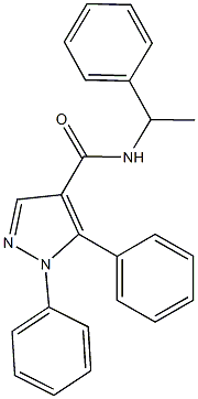 1,5-diphenyl-N-(1-phenylethyl)-1H-pyrazole-4-carboxamide 结构式