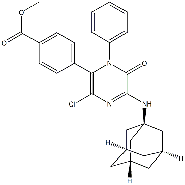 methyl 4-[5-(1-adamantylamino)-3-chloro-6-oxo-1-phenyl-1,6-dihydro-2-pyrazinyl]benzoate 结构式