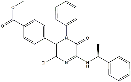 methyl 4-{3-chloro-6-oxo-1-phenyl-5-[(1-phenylethyl)amino]-1,6-dihydro-2-pyrazinyl}benzoate 结构式
