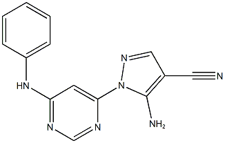 5-amino-1-(6-anilino-4-pyrimidinyl)-1H-pyrazole-4-carbonitrile 结构式