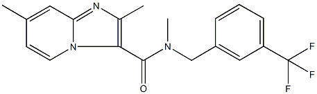 N,2,7-trimethyl-N-[3-(trifluoromethyl)benzyl]imidazo[1,2-a]pyridine-3-carboxamide 结构式