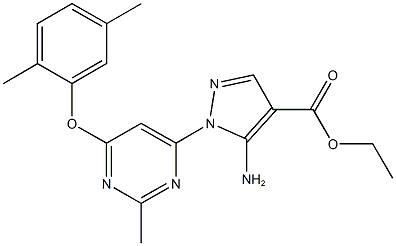 ethyl 5-amino-1-[6-(2,5-dimethylphenoxy)-2-methyl-4-pyrimidinyl]-1H-pyrazole-4-carboxylate 结构式