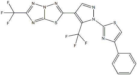 2-[1-(4-phenyl-1,3-thiazol-2-yl)-5-(trifluoromethyl)-1H-pyrazol-4-yl]-6-(trifluoromethyl)[1,2,4]triazolo[5,1-b][1,3,4]thiadiazole 结构式