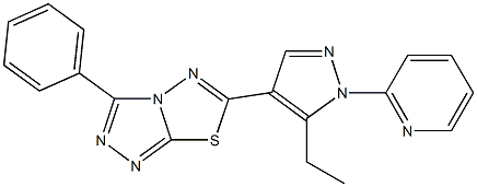 6-[5-ethyl-1-(2-pyridinyl)-1H-pyrazol-4-yl]-3-phenyl[1,2,4]triazolo[3,4-b][1,3,4]thiadiazole 结构式