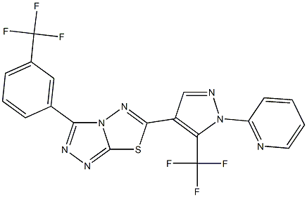 6-[1-(2-pyridinyl)-5-(trifluoromethyl)-1H-pyrazol-4-yl]-3-[3-(trifluoromethyl)phenyl][1,2,4]triazolo[3,4-b][1,3,4]thiadiazole 结构式