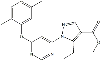 methyl 1-[6-(2,5-dimethylphenoxy)-4-pyrimidinyl]-5-ethyl-1H-pyrazole-4-carboxylate 结构式