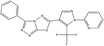 3-phenyl-6-[1-(2-pyridinyl)-5-(trifluoromethyl)-1H-pyrazol-4-yl][1,2,4]triazolo[3,4-b][1,3,4]thiadiazole 结构式