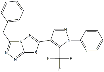 3-benzyl-6-[1-(2-pyridinyl)-5-(trifluoromethyl)-1H-pyrazol-4-yl][1,2,4]triazolo[3,4-b][1,3,4]thiadiazole 结构式