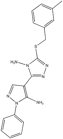 4-{4-amino-5-[(3-methylbenzyl)sulfanyl]-4H-1,2,4-triazol-3-yl}-1-phenyl-1H-pyrazol-5-ylamine 结构式