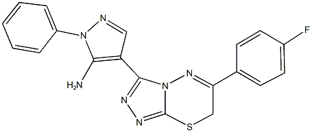 4-[6-(4-fluorophenyl)-7H-[1,2,4]triazolo[3,4-b][1,3,4]thiadiazin-3-yl]-1-phenyl-1H-pyrazol-5-ylamine 结构式