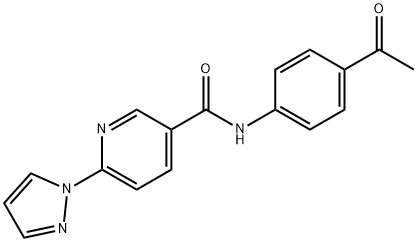 N-(4-acetylphenyl)-6-(1H-pyrazol-1-yl)nicotinamide 结构式