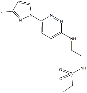 N-(2-{[6-(3-methyl-1H-pyrazol-1-yl)-3-pyridazinyl]amino}ethyl)ethanesulfonamide 结构式