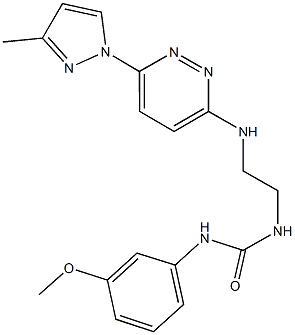 N-(3-methoxyphenyl)-N'-(2-{[6-(3-methyl-1H-pyrazol-1-yl)-3-pyridazinyl]amino}ethyl)urea 结构式