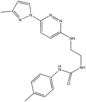 N-(4-methylphenyl)-N'-(2-{[6-(3-methyl-1H-pyrazol-1-yl)-3-pyridazinyl]amino}ethyl)urea 结构式