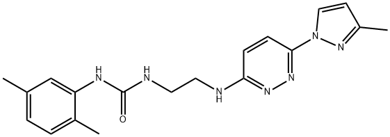 N-(2,5-dimethylphenyl)-N'-(2-{[6-(3-methyl-1H-pyrazol-1-yl)-3-pyridazinyl]amino}ethyl)urea 结构式