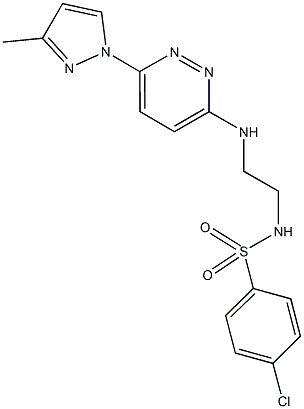 4-chloro-N-(2-{[6-(3-methyl-1H-pyrazol-1-yl)-3-pyridazinyl]amino}ethyl)benzenesulfonamide 结构式