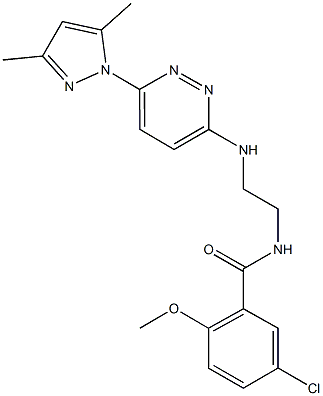 5-chloro-N-(2-{[6-(3,5-dimethyl-1H-pyrazol-1-yl)-3-pyridazinyl]amino}ethyl)-2-methoxybenzamide 结构式