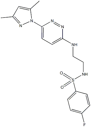 N-(2-{[6-(3,5-dimethyl-1H-pyrazol-1-yl)-3-pyridazinyl]amino}ethyl)-4-fluorobenzenesulfonamide 结构式