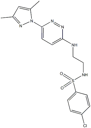 4-chloro-N-(2-{[6-(3,5-dimethyl-1H-pyrazol-1-yl)-3-pyridazinyl]amino}ethyl)benzenesulfonamide 结构式