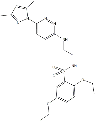 N-(2-{[6-(3,5-dimethyl-1H-pyrazol-1-yl)-3-pyridazinyl]amino}ethyl)-2,5-diethoxybenzenesulfonamide 结构式
