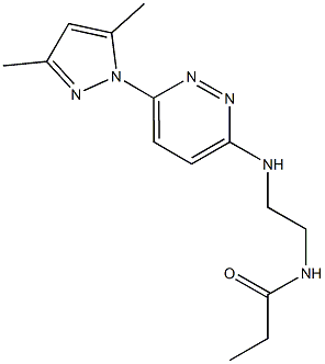 N-(2-{[6-(3,5-dimethyl-1H-pyrazol-1-yl)-3-pyridazinyl]amino}ethyl)propanamide 结构式