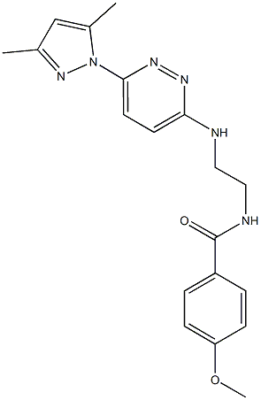 N-(2-{[6-(3,5-dimethyl-1H-pyrazol-1-yl)-3-pyridazinyl]amino}ethyl)-4-methoxybenzamide 结构式