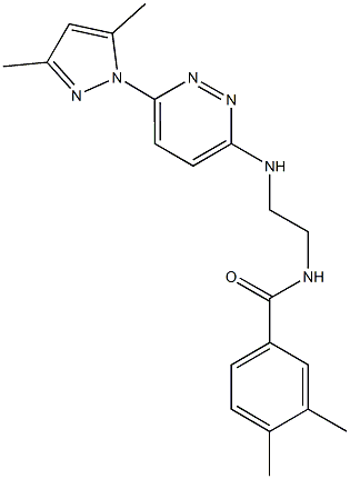 N-(2-{[6-(3,5-dimethyl-1H-pyrazol-1-yl)-3-pyridazinyl]amino}ethyl)-3,4-dimethylbenzamide 结构式