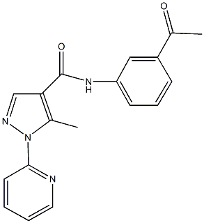 N-(3-acetylphenyl)-5-methyl-1-(2-pyridinyl)-1H-pyrazole-4-carboxamide 结构式