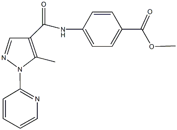 methyl 4-({[5-methyl-1-(2-pyridinyl)-1H-pyrazol-4-yl]carbonyl}amino)benzoate 结构式