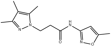 N-(5-methyl-3-isoxazolyl)-3-(3,4,5-trimethyl-1H-pyrazol-1-yl)propanamide 结构式