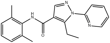 N-(2,6-dimethylphenyl)-5-ethyl-1-(2-pyridinyl)-1H-pyrazole-4-carboxamide 结构式