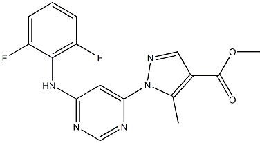 methyl 1-[6-(2,6-difluoroanilino)-4-pyrimidinyl]-5-methyl-1H-pyrazole-4-carboxylate 结构式