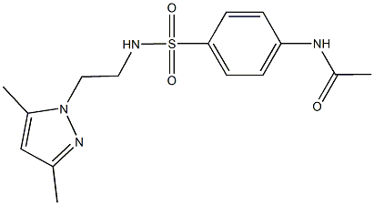 N-[4-({[2-(3,5-dimethyl-1H-pyrazol-1-yl)ethyl]amino}sulfonyl)phenyl]acetamide 结构式