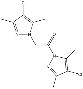4-chloro-1-[(4-chloro-3,5-dimethyl-1H-pyrazol-1-yl)acetyl]-3,5-dimethyl-1H-pyrazole 结构式