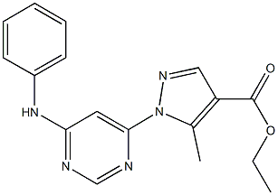 ethyl 1-(6-anilino-4-pyrimidinyl)-5-methyl-1H-pyrazole-4-carboxylate 结构式