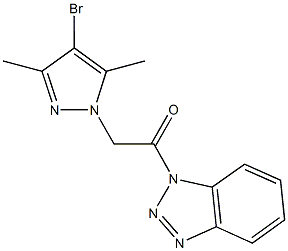 1-[(4-bromo-3,5-dimethyl-1H-pyrazol-1-yl)acetyl]-1H-1,2,3-benzotriazole 结构式