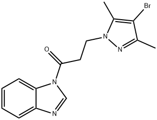 1-[3-(4-bromo-3,5-dimethyl-1H-pyrazol-1-yl)propanoyl]-1H-benzimidazole 结构式