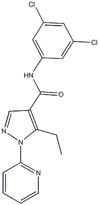 N-(3,5-dichlorophenyl)-5-ethyl-1-(2-pyridinyl)-1H-pyrazole-4-carboxamide 结构式