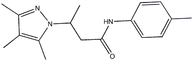 N-(4-methylphenyl)-3-(3,4,5-trimethyl-1H-pyrazol-1-yl)butanamide 结构式