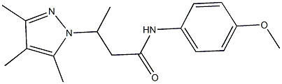 N-(4-methoxyphenyl)-3-(3,4,5-trimethyl-1H-pyrazol-1-yl)butanamide 结构式